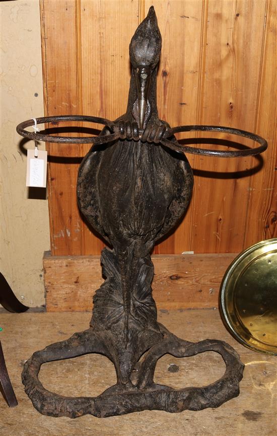 Coalbrookdale pelican umbrella stand